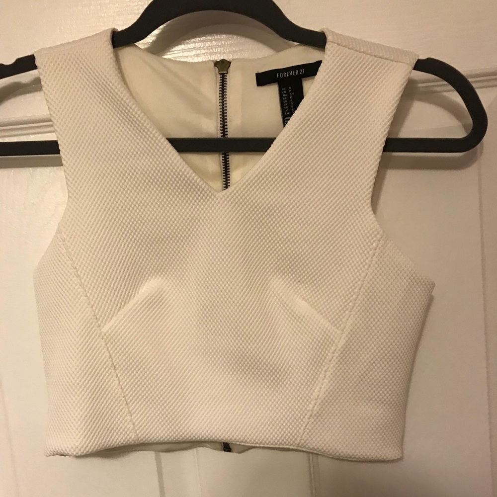 forever 21 white crop top